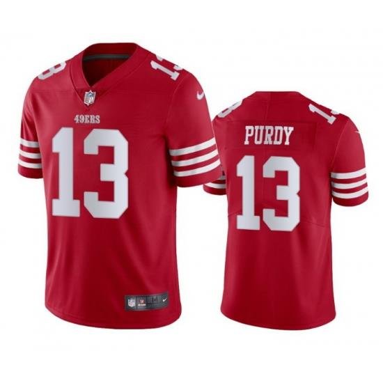 Men San Francisco 49ers 13 Brock Purdy Red Vapor Untouchable Limited Stitched Football Jersey