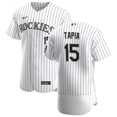 Men Colorado Rockies 15 Raimel Tapia Men Nike White Home 2020 Flex Base Player MLB Jersey