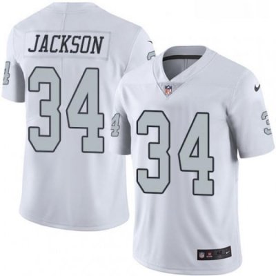 Mens Nike Oakland Raiders 34 Bo Jackson Limited White Rush Vapor Untouchable NFL Jersey