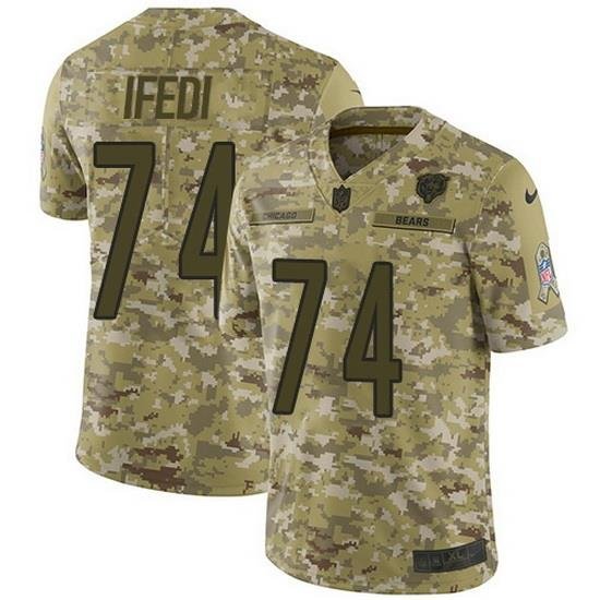 Nike Bears 74 Germain Ifedi Camo Men Stitched NFL Limited 2018 Salute To Service Jersey