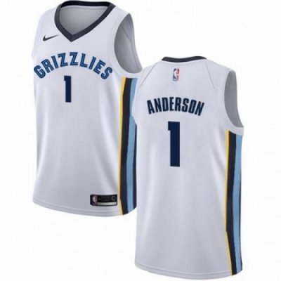 Mens Nike Memphis Grizzlies 1 Kyle Anderson Swingman White NBA Jersey Association Edition