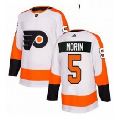 Womens Adidas Philadelphia Flyers 5 Samuel Morin Authentic White Away NHL Jersey