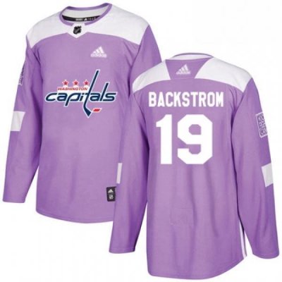 Youth Adidas Washington Capitals 19 Nicklas Backstrom Authentic Purple Fights Cancer Practice NHL Jersey