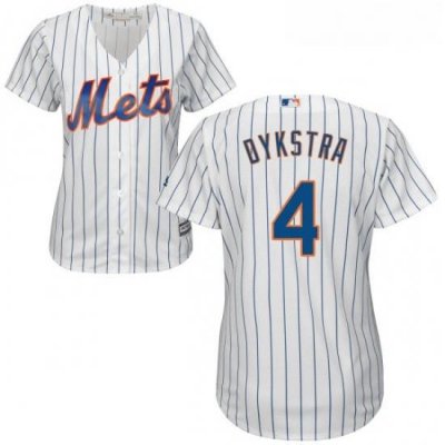 Womens Majestic New York Mets 4 Lenny Dykstra Authentic White Home Cool Base MLB Jersey