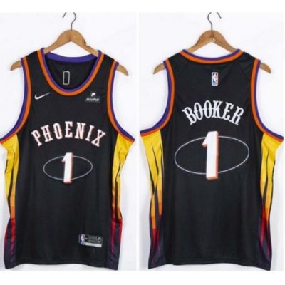 Men Suns 1 Devin Booker Black Nike Swingman Jersey