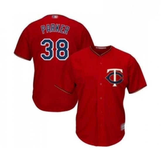 Youth Minnesota Twins 38 Blake Parker Replica Scarlet Alternate Cool Base Baseball Jersey