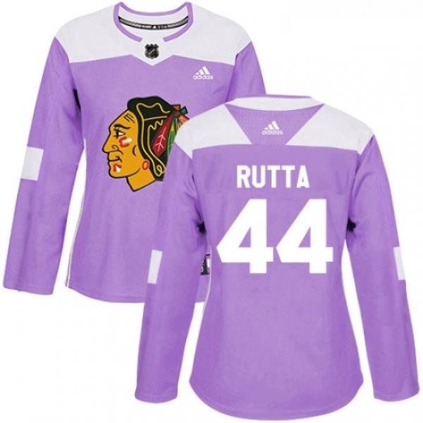 Womens Adidas Chicago Blackhawks 44 Jan Rutta Authentic Purple Fights Cancer Practice NHL Jersey