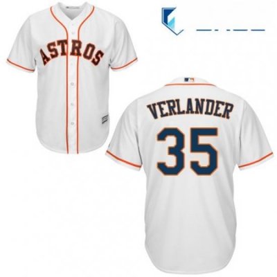 Youth Majestic Houston Astros 35 Justin Verlander Authentic White Home Cool Base MLB Jersey