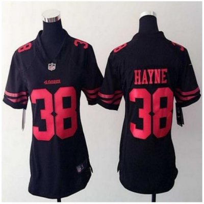 Women New 49ers #38 Jarryd Hayne Black Alternate Stitched NFL Elite Jersey