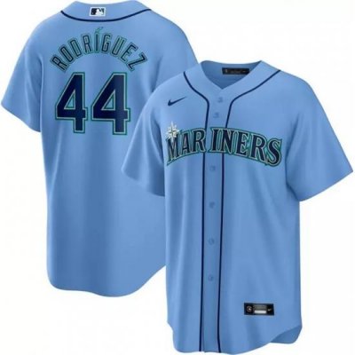 Men Seattle Mariners 44 Julio Rodr EDguez Blue Cool Base Stitched Baseball Jersey