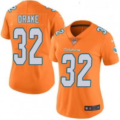 Womens Nike Miami Dolphins 32 Kenyan Drake Limited Orange Rush Vapor Untouchable NFL Jersey