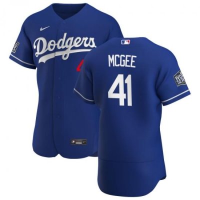 Men Los Angeles Dodgers 41 Jake McGee Men Nike Royal Alternate 2020 World Series Bound Flex Base Player MLB Jersey