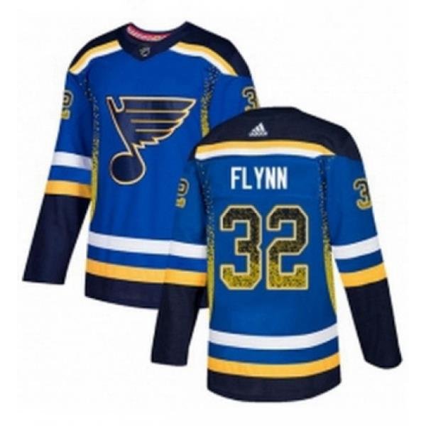 Mens Adidas St Louis Blues 32 Brian Flynn Authentic Blue Drift Fashion NHL Jersey