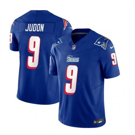 Men New England Patriots 9 Matthew Judon Blue 2023 F U S E  Throwback Limited Stitched Football Jersey