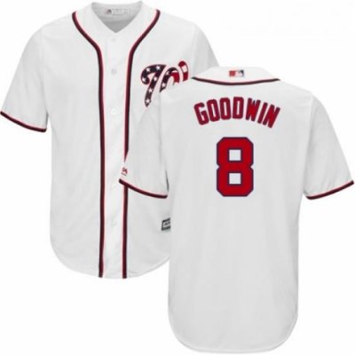 Youth Majestic Washington Nationals 8 Brian Goodwin Authentic White Home Cool Base MLB Jersey