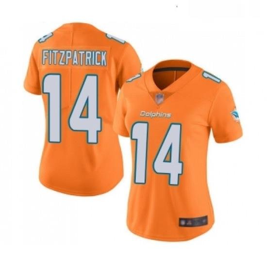 Womens Miami Dolphins 14 Ryan Fitzpatrick Limited Orange Rush Vapor Untouchable Football Jersey