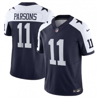 Men Dallas Cowboys 11 Micah Parsons Navy 2023 F U S E  Vapor Limited Stitched Football Jersey