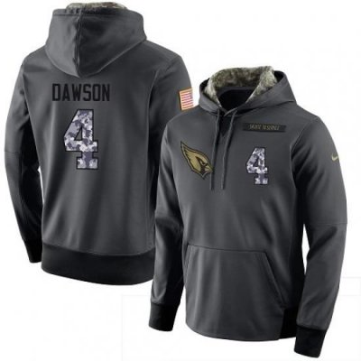 NFL Mens Nike Arizona Cardinals 4 Phil Dawson Stitched Black Anthracite Salute to Service Player Performance Hoodie