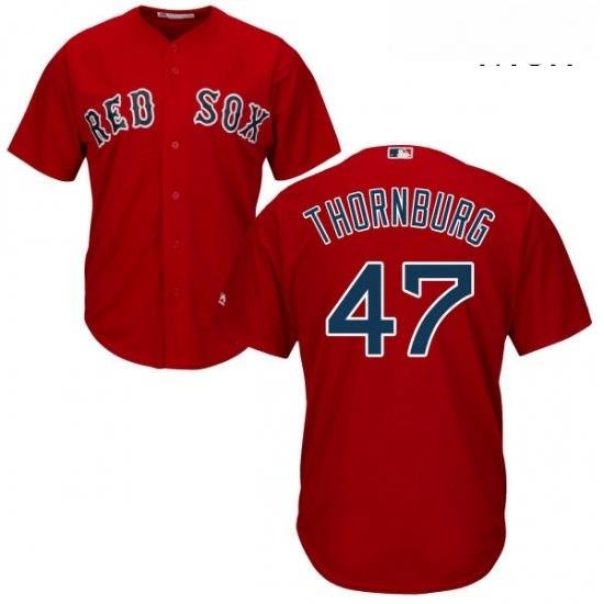 Mens Majestic Boston Red Sox 47 Tyler Thornburg Replica Red Alternate Home Cool Base MLB Jersey