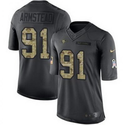 Nike 49ers #91 Arik Armstead Black Mens Stitched NFL Limited 2016 Salute to Service Jersey