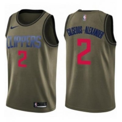 Youth Nike Los Angeles Clippers 2 Shai Gilgeous Alexander Swingman Green Salute to Service NBA Jersey