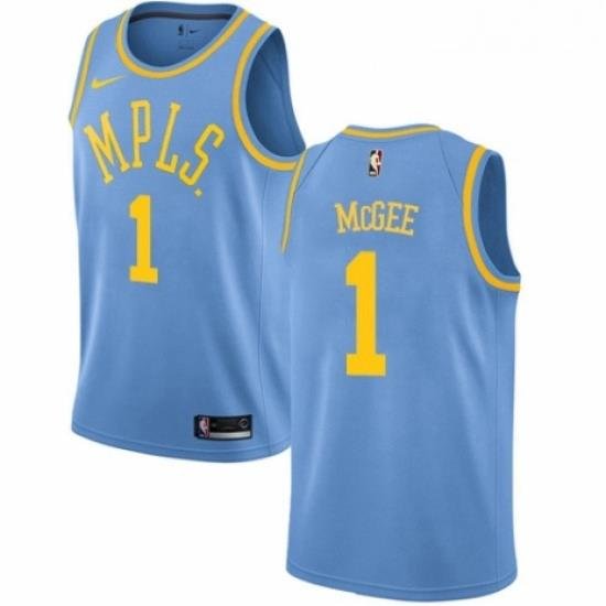 Youth Nike Los Angeles Lakers 1 JaVale McGee Swingman Blue Hardwood Classics NBA Jersey