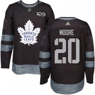 Mens Adidas Toronto Maple Leafs 20 Dominic Moore Authentic Black 1917 2017 100th Anniversary NHL Jersey