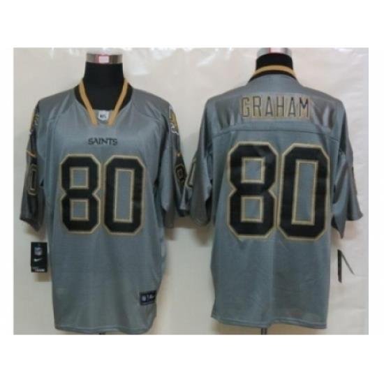 Nike NeW Orleans Saints 80 Jimmy Graham Grey Elite Lights out NFL Jersey