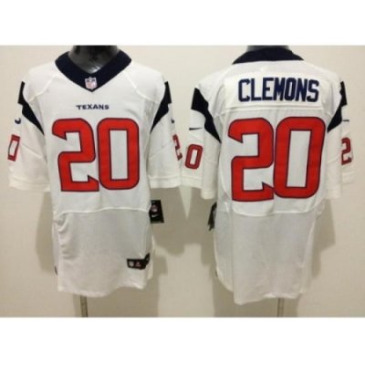 Nike Houston Texans 20 Chris Clemons White Elite NFL Jersey