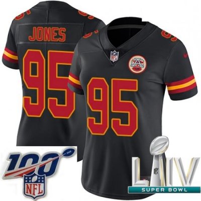 2020 Super Bowl LIV Women Nike Kansas City Chiefs #95 Chris Jones Limited Black Rush Vapor Untouchable NFL Jersey