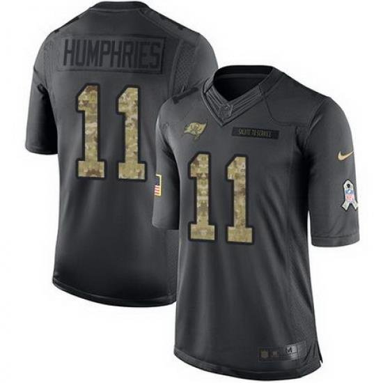 Nike Buccaneers #11 Adam Humphries Black Mens Stitched NFL Limited 2016 Salute to Service Jersey