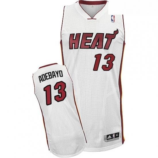 Youth Adidas Miami Heat 13 Edrice Adebayo Authentic White Home NBA Jersey