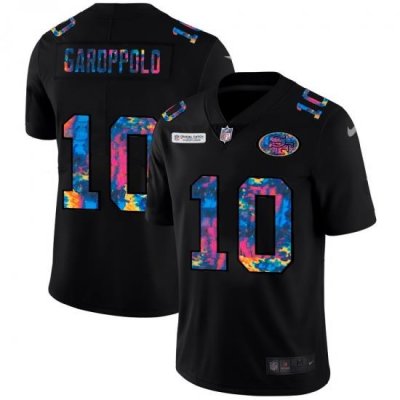 San Francisco 49ers 10 Jimmy Garoppolo Men Nike Multi Color Black 2020 NFL Crucial Catch Vapor Untouchable Limited Jersey