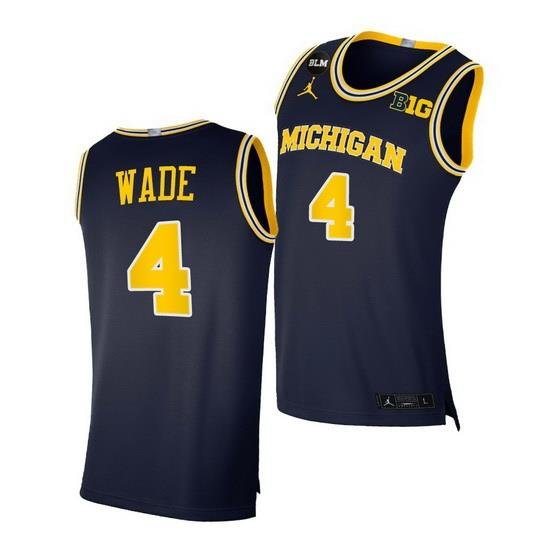 Michigan Wolverines Brandon Wade 2021 Big Ten Regular Season Champions Blm Navy Jersey