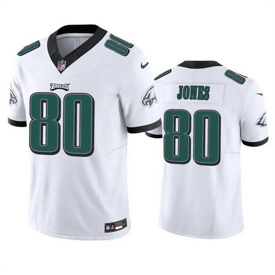 Men Philadelphia Eagles 80 Julio Jones White 2023 F U S E  Vapor Untouchable Limited Stitched Football Jersey