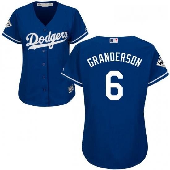 Womens Majestic Los Angeles Dodgers 6 Curtis Granderson Replica Royal Blue Alternate 2017 World Series Bound Cool Base MLB Jersey