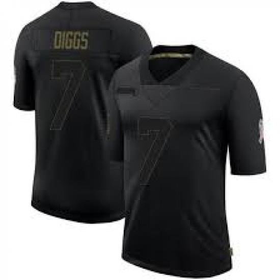 Men Dallas Cowboys 7 Diggs Black Limited 2020 Salute To Service Jersey