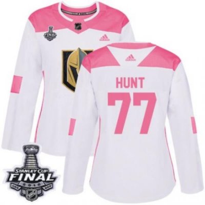 womens brad hunt vegas golden knights jersey white pink adidas 77 nhl 2018 stanley cup final authentic fashion