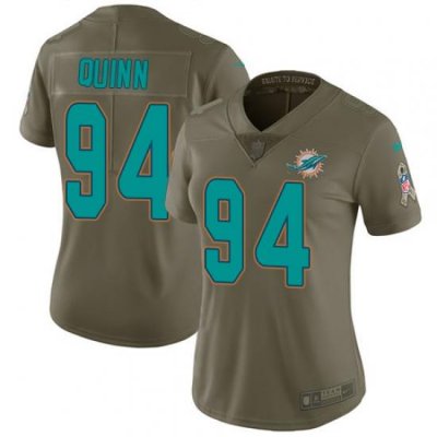 Nike Dolphins #94 Robert Quinn Olive Womens Stitched NFL Limited 2017 Salute to Service Jersey