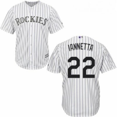 Youth Majestic Colorado Rockies 22 Chris Iannetta Authentic White Home Cool Base MLB Jersey