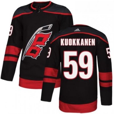 Youth Adidas Carolina Hurricanes 59 Janne Kuokkanen Premier Black Alternate NHL Jersey