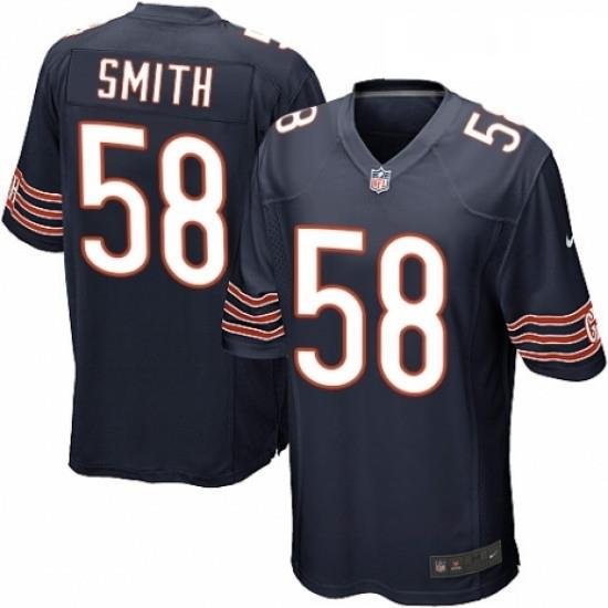 Mens Nike Chicago Bears 58 Roquan Smith Game Navy Blue Team Color NFL Jersey