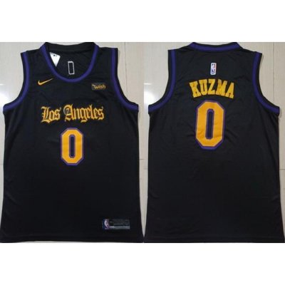 Lakers 0 Kyle Kuzma Black Nike Swingman Jersey