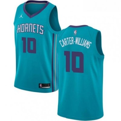 Womens Nike Jordan Charlotte Hornets 10 Michael Carter Williams Authentic Teal NBA Jersey Icon Edition