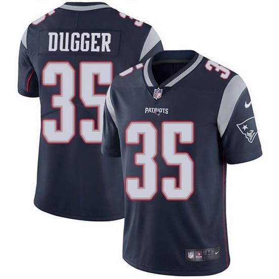 Nike Patriots 35 Kyle Dugger Navy Blue Team Color Men Stitched NFL Vapor Untouchable Limited Jersey