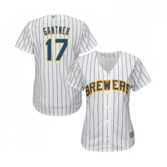 Womens Milwaukee Brewers 17 Jim Gantner Replica White Home Cool Base Baseball Jersey