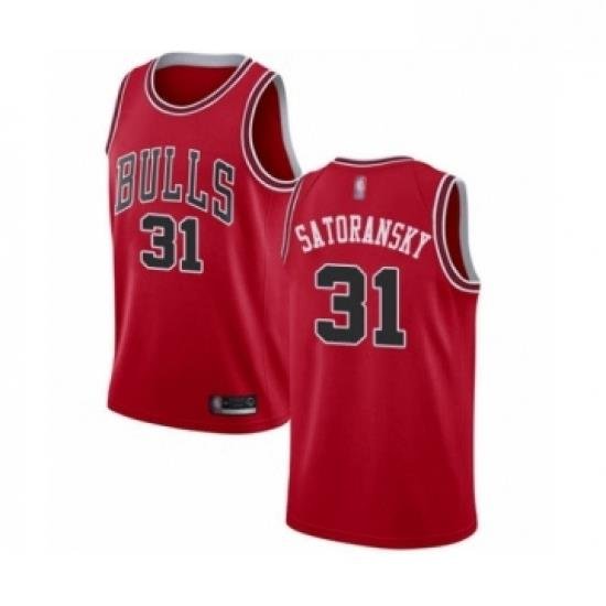 Womens Chicago Bulls 31 Tomas Satoransky Authentic Red Basketball Jersey Icon Edition