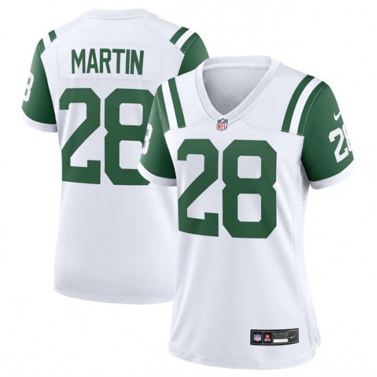 Women New York Jets 28 Curtis Martin White Classic Alternate Stitched Jersey