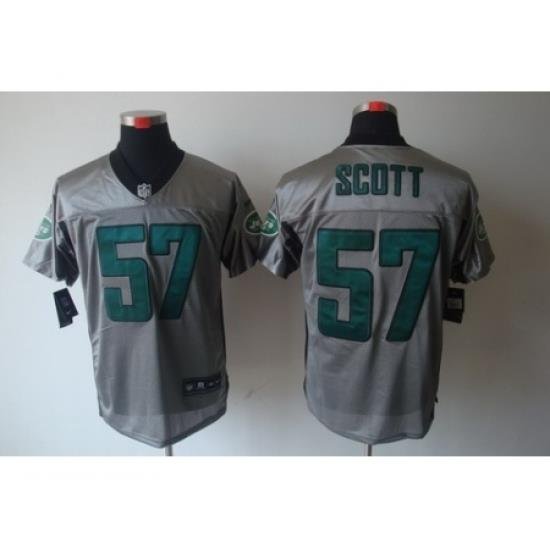 Nike New York Jets 57 Bart Scott Grey Elite Shadow NFL Jersey