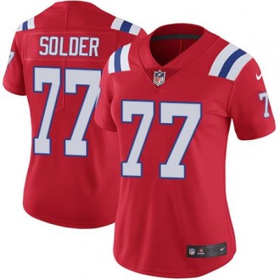 Nike Patriots #77 Nate Solder Red Alternate Womens Stitched NFL Vapor Untouchable Limited Jersey